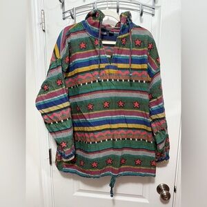 Vintage honors 90s Baja Hoodie‎ free size Mexican colorful unisex pullover Ska